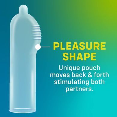 Презерватив ONE Pleasure Plus, 1 шт, з ребристою ділянкою на кінці, зі змазкою &mdash; купити в інтим-бутику EroticToys