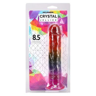 Фалоімітатор Doc Johnson Crystal Jellies - 8.5 Inch Сlassic Dong - Rainbow &mdash; купити в інтим-бутику EroticToys
