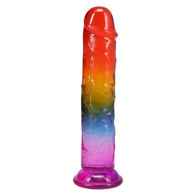 Фалоімітатор Doc Johnson Crystal Jellies - 8.5 Inch Сlassic Dong - Rainbow &mdash; купити в інтим-бутику EroticToys
