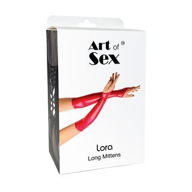 Вінілові мітенки Art of Sex - Lora довгі, размер S, колір чорний &mdash; купити в інтим-бутику EroticToys