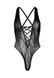Мереживне боді Leg Avenue Floral lace thong teddy Black, шнурівка на грудях, one size в інтим-бутику EroticToys