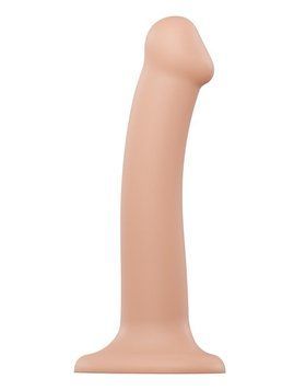 Насадка для страпона Strap-On-Me Dual Density Dildo Flesh M, діаметр 3,3 см, двошарова, гнучкий &mdash; купити в інтим-бутику EroticToys