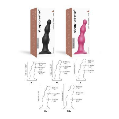 Насадка для страпона Strap-On-Me Dildo Plug Beads Framboise Metallic XL &mdash; купити в інтим-бутику EroticToys