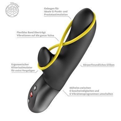 Мінівібратор-кролик зі стимулювальною стрічкою Fun Factory AMORINO Black (м'яте паковання!!!) &mdash; купити в інтим-бутику EroticToys