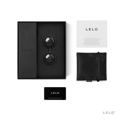 Вагінальні кульки LELO Luna Beads Noir Black, зміщений центр ваги, діаметр 2,9 см, 2х37 г &mdash; купити в інтим-бутику EroticToys
