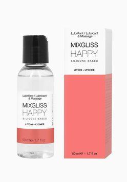 Лубрикант на силіконовій основі MixGliss HAPPY - LITCHI (50 мл) з ароматом китайського лічі &mdash; купити в інтим-бутику EroticToys