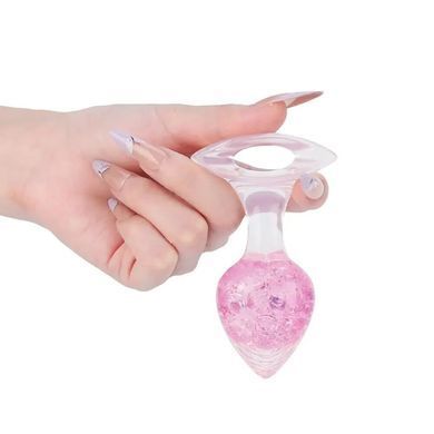 Анальна пробка Liebe Seele Heart-shaped Crystal Anal Plug - Pink Medium &mdash; купити в інтим-бутику EroticToys