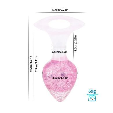 Анальна пробка Liebe Seele Heart-shaped Crystal Anal Plug - Pink Medium &mdash; купити в інтим-бутику EroticToys