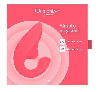 Вагінально-кліторальний стимулятор Womanizer Blend Vibrant Rose, вібрація + вакуум, 2 мотори &mdash; купити в інтим-бутику EroticToys