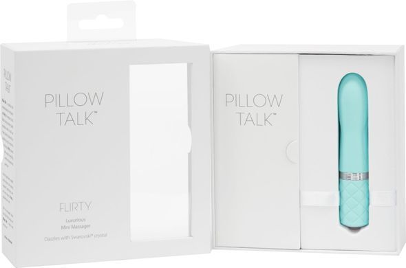 Розкішний вібратор PILLOW TALK - Flirty Teal з кристалом Swarovski, гнучка головка &mdash; купити в інтим-бутику EroticToys