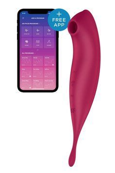Смарт-вібратор для клітора з вакуумною стимуляцією Satisfyer Twirling Pro+ dark red &mdash; купити в інтим-бутику EroticToys