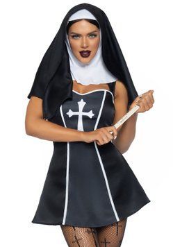 Костюм черниці Leg Avenue Naughty Nun S, сукня, головний убір &mdash; купити в інтим-бутику EroticToys