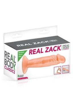 Фалоімітатор Real Body &mdash; Real Zack Flesh, TPE, діаметр 3,7 см &mdash; купити в інтим-бутику EroticToys