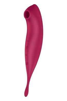 Смарт-вібратор для клітора з вакуумною стимуляцією Satisfyer Twirling Pro+ dark red &mdash; купити в інтим-бутику EroticToys