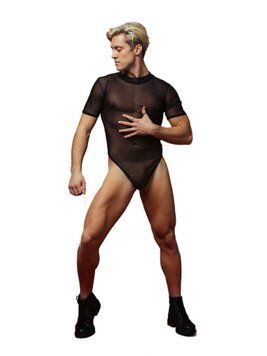 Чоловіче сітчасте боді D&A, XL, короткий рукав &mdash; купити в інтим-бутику EroticToys