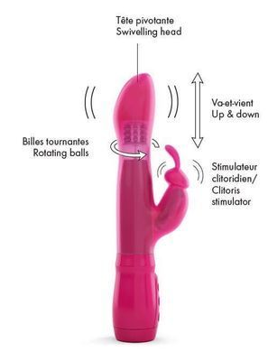 Вібратор Dorcel Furious Rabbit зі зворотно-поступальними рухами голівки &mdash; купити в інтим-бутику EroticToys