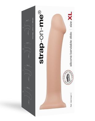 Насадка для страпону Strap-On-Me Dual Density Dildo Flesh XL, діаметр 4,5 см, двошарова, гнучка &mdash; купити в інтим-бутику EroticToys