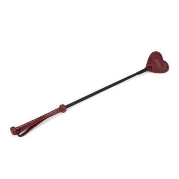Шльопалка-сердечко Liebe Seele Wine Red Riding Crop with Heart-Shape Tip, натуральна шкіра &mdash; купити в інтим-бутику EroticToys