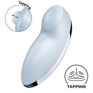 Вібростимулятор-пульсатор Satisfyer Tap & Climax 2 Blue, ефект постукування пальцем &mdash; купити в інтим-бутику EroticToys