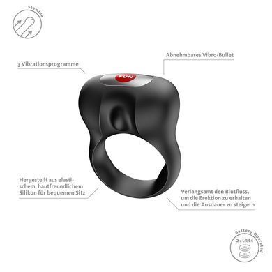 Ерекційне віброкільце Fun Factory Steady Black &mdash; купити в інтим-бутику EroticToys