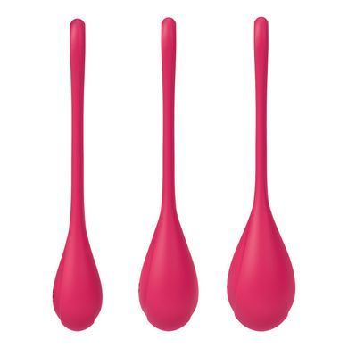 Набір йоні намистин Satisfyer Yoni Power 1 Red, діаметр 2-2,5-3см, вага 22-46-74гр &mdash; купити в інтим-бутику EroticToys