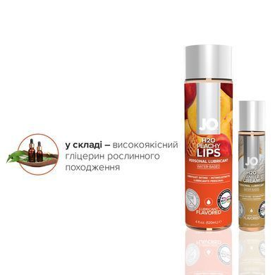 Комплект JO GWP &mdash; Peaches & Cream &mdash; Peachy Lips 120 мл & H2O Vanilla 30 мл &mdash; купити в інтим-бутику EroticToys