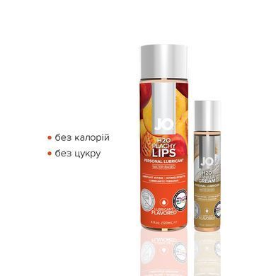 Комплект JO GWP &mdash; Peaches & Cream &mdash; Peachy Lips 120 мл & H2O Vanilla 30 мл &mdash; купити в інтим-бутику EroticToys