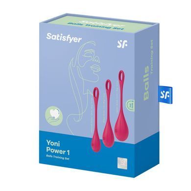 Набір йоні намистин Satisfyer Yoni Power 1 Red, діаметр 2-2,5-3см, вага 22-46-74гр &mdash; купити в інтим-бутику EroticToys