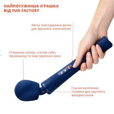 Вібромасажер Fun Factory VIM Vibrating Wand midnight blue, суперпотужний та легкий, до 6 годин роботи &mdash; купити в інтим-бутику EroticToys