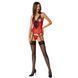 Корсет з пажами для панчіх Passion PEONIA CORSET XXL/XXXL red стрінги в інтим-бутику EroticToys
