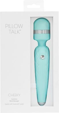 Розкішний вібромасажер PILLOW TALK - Cheeky Teal з кристалом Swarovski, плавне підвищення потужності &mdash; купити в інтим-бутику EroticToys