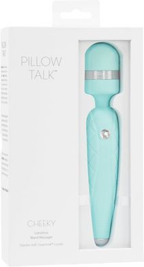 Розкішний вібромасажер PILLOW TALK - Cheeky Teal з кристалом Swarovski, плавне підвищення потужності &mdash; купити в інтим-бутику EroticToys