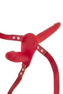 Подвійний страпон Fetish Tentation Strap-On with Double Dildo Red (м'яте паковання!!!) &mdash; купити в інтим-бутику EroticToys
