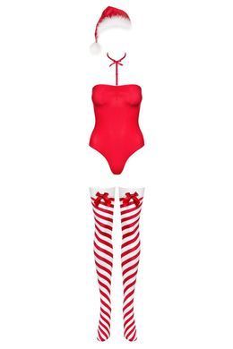 Боді Obsessive Kissmas teddy red L/XL (м'ята упаковка!!!) &mdash; купити в інтим-бутику EroticToys