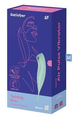 Смарт-вібратор для клітора з вакуумною стимуляцією Satisfyer Twirling Pro+ Mint &mdash; купити в інтим-бутику EroticToys