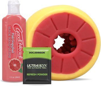 Набір для мінету Doc Johnson GoodHead Grapefruit Blowjob Set - Yellow (м'яте паковання!!!) &mdash; купити в інтим-бутику EroticToys