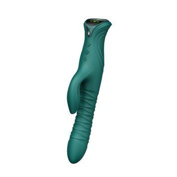 Смарт пульсатор-кролик з вібрацією Zalo Mose 2 Turquoise Green, підігрів до 42 &deg;C, кристал Swarovski &mdash; купити в інтим-бутику EroticToys