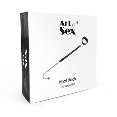 Анальний гак 4 із нашийником з натуральної шкіри Art of Sex - Anal hook, Чорний &mdash; купити в інтим-бутику EroticToys