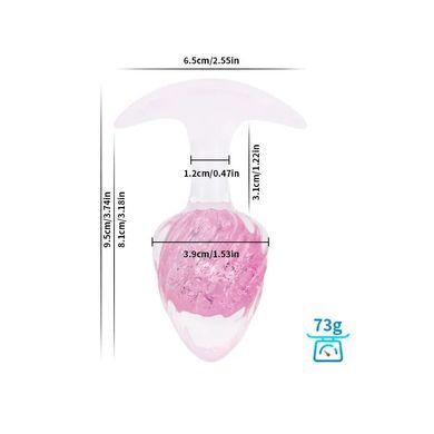 Анальна пробка Liebe Seele Icecream-shaped Crystal Anal Plug - Pink Medium &mdash; купити в інтим-бутику EroticToys