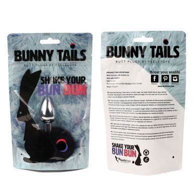 Анальна пробка FeelzToys - Bunny Tails Butt Plug Black &mdash; купити в інтим-бутику EroticToys