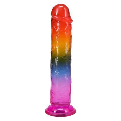 Фалоімітатор Doc Johnson Crystal Jellies - 7.5 Inch Dong - Rainbow &mdash; купити в інтим-бутику EroticToys