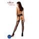 Сітчасті панчохи-стокінги Passion S020 One Size, Black, ажурний візерунок, імітація пояса з гартерам в інтим-бутику EroticToys