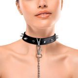 Замовити анонімно: Нашийник з шипами та повідцем Art of Sex - Collar Spikes and Leash