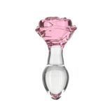 Скляна анальна пробка Pillow Talk Rosy Luxurious Glass Anal Plug, ⌀3,3 см, віброкуля в подарунок &mdash; купити в інтим-бутику EroticToys