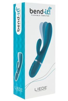 Вібратор-кролик Liebe Bend It Plus Ocean Blue, гнучкий, 2 мотори, 10 режимів &mdash; купити в інтим-бутику EroticToys