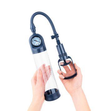 Вакуумна помпа для пеніса Boners Penispump With Pressure Gauge &mdash; купити в інтим-бутику EroticToys