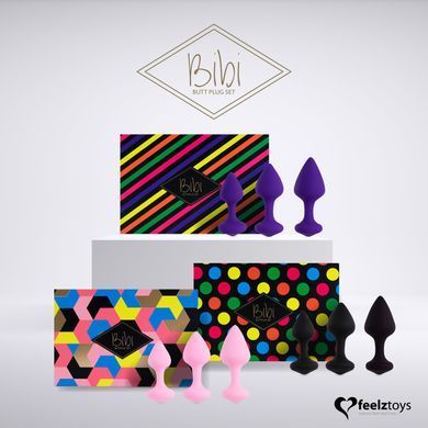 Набір силіконових анальних пробок FeelzToys - Bibi Butt Plug Set 3 pcs Purple &mdash; купити в інтим-бутику EroticToys