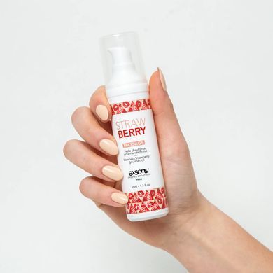 Масажна олія EXSENS Strawberry 50 мл розігрівальна, без цукру, без парабенів, їстівна &mdash; купити в інтим-бутику EroticToys