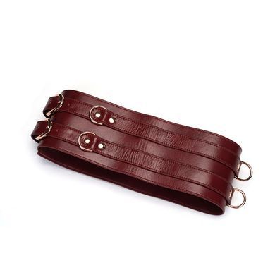 Шкіряний пояс для бондажу Liebe Seele Wine Red Waist Cuff, S Size &mdash; купити в інтим-бутику EroticToys