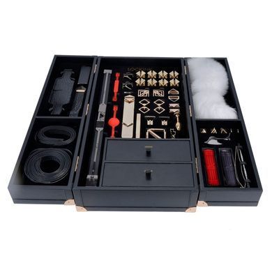 БДСМ-набір LOCKINK All-in-1 BDSM Play Kit, чорний, шкіра з тисненням, предмети для бондажу, шибарі, ваксплею &mdash; купити в інтим-бутику EroticToys